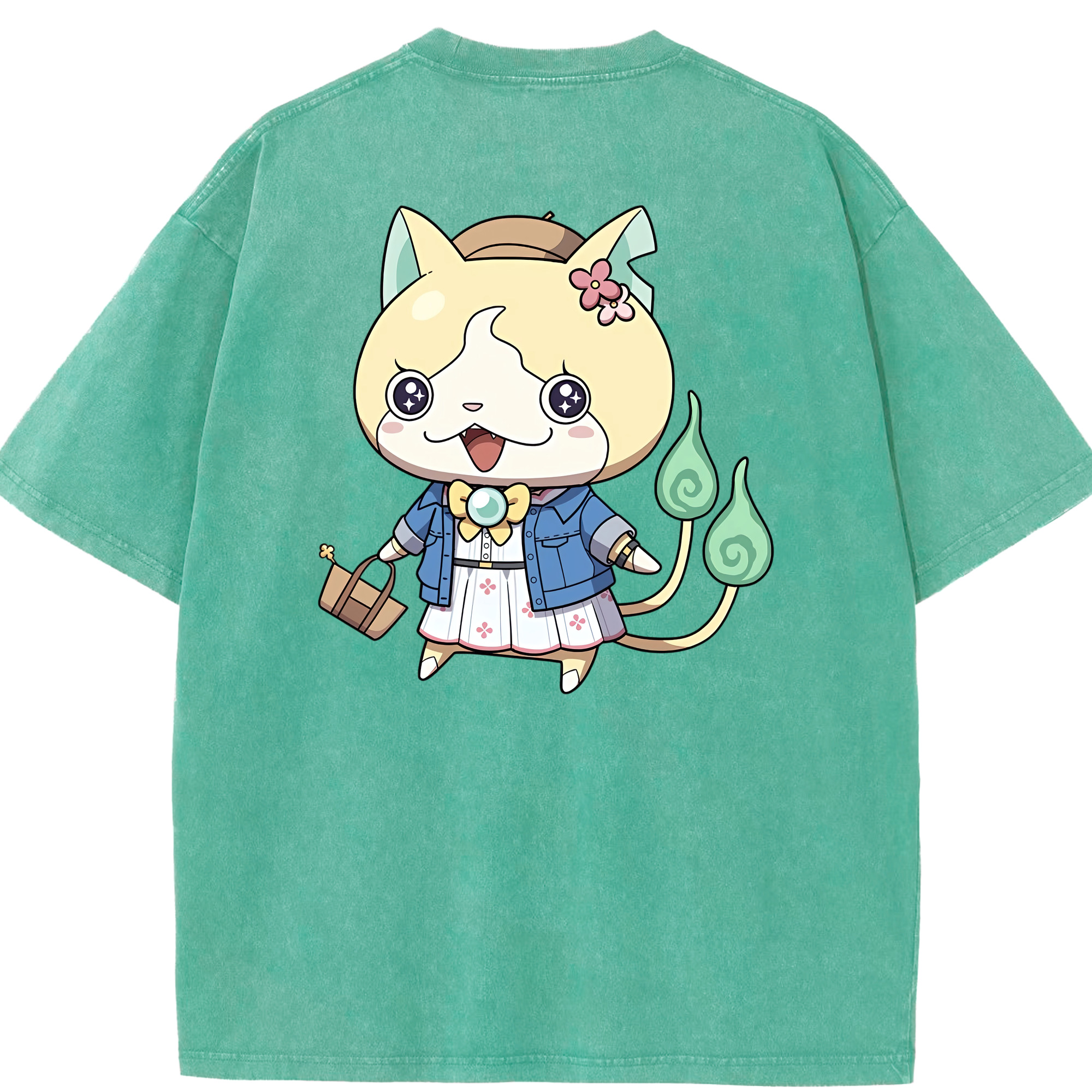 （画像用） 妖怪ウォッチ Yo-kai Watch 綿100% ヴィンテージ風 半袖Tシャツ（背面プリント）